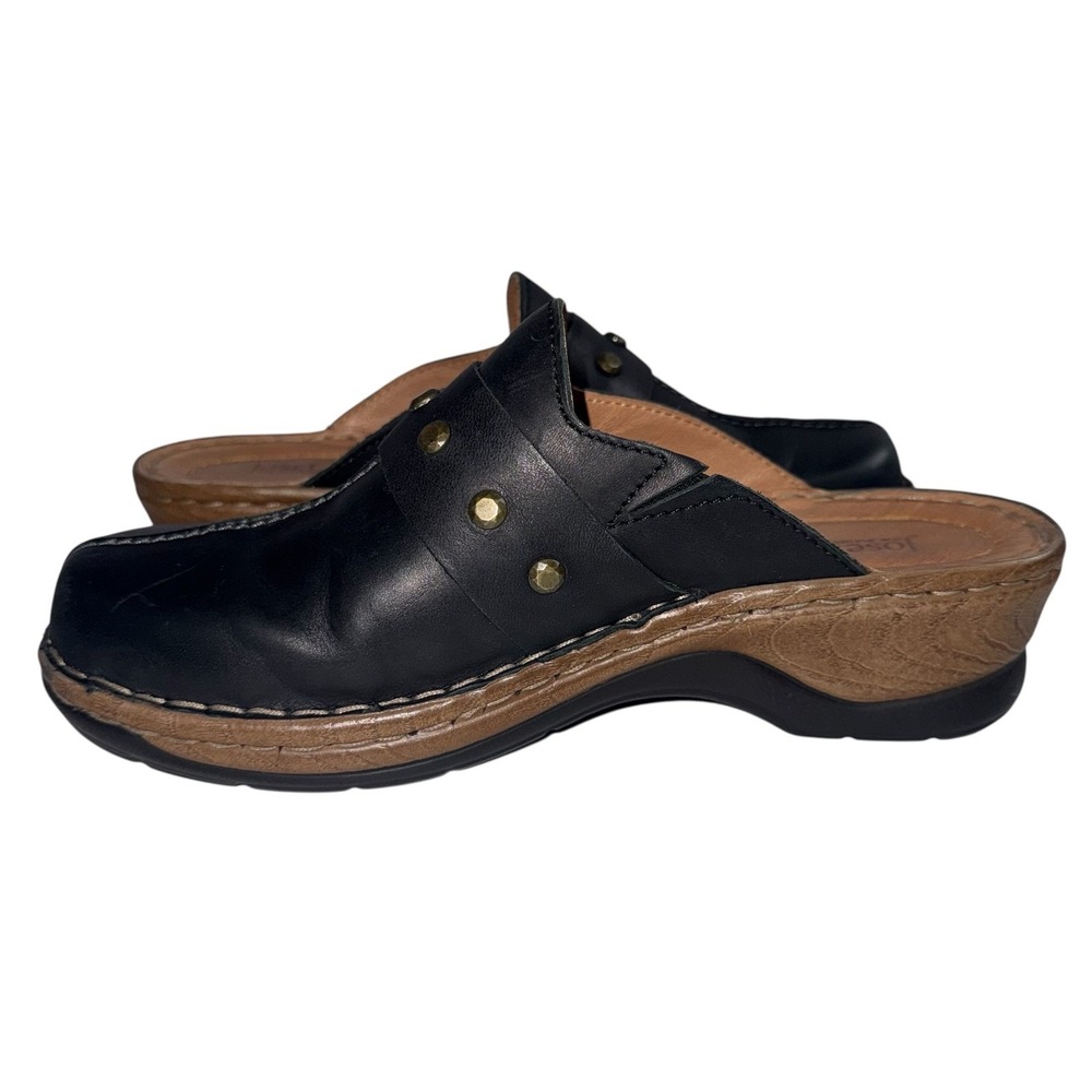 Josef Seibel Womens Black Leather Studded Clog Mules 254406 Size 39 - Picture 4 of 10